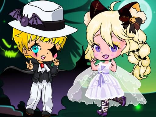 Screenshot van Halloween Chibi Couple