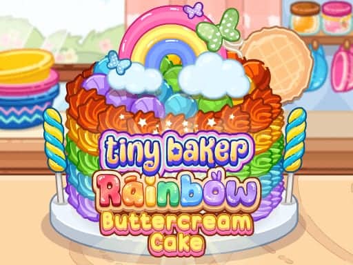 Screenshot van Tiny Baker Rainbow Buttercream Cake
