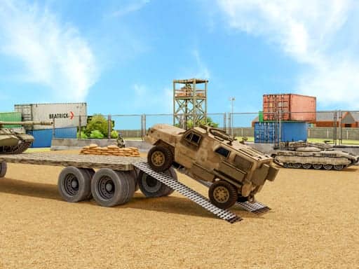 Screenshot van Us Army Car Games Truck Driving