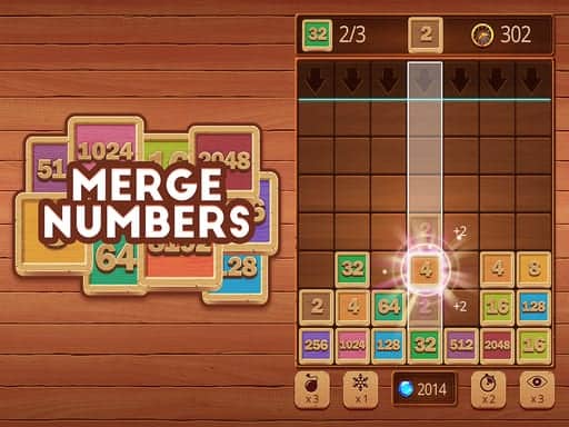 Screenshot van Merge Numbers Wooden edition