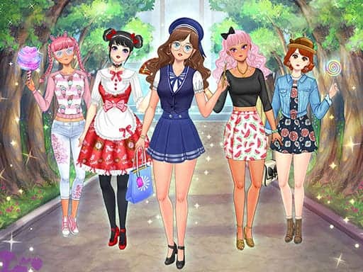 Screenshot van High School Anime Dress Up