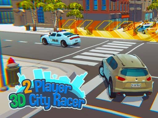Screenshot van 2 Player 3D City Racer