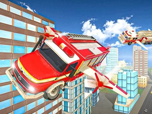 Screenshot van Flying Fire Truck Driving Sim