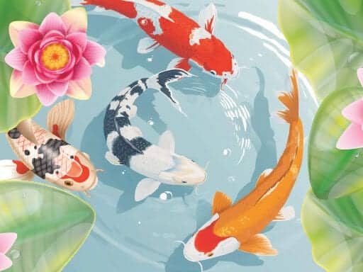 Screenshot van Koi Fish Pond - Idle Merge Game