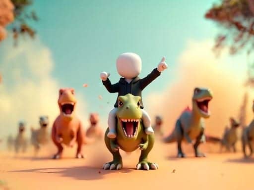 Screenshot van Stickman: Dinosaur arena