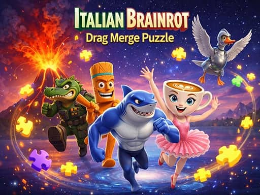 Screenshot van Italian Brainrot Drag Merge Puzzle