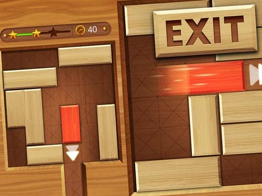 Screenshot van EXIT unblock red wood block