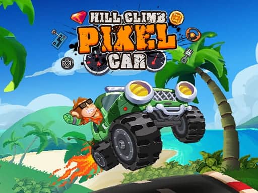 Screenshot van Hill Climb Pixel Car