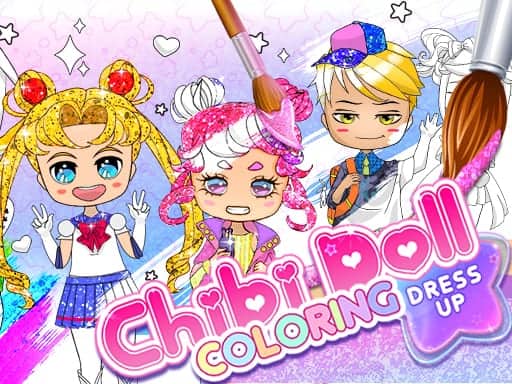 Screenshot van Chibi Doll Coloring & Dress Up