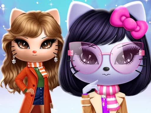 Screenshot van Kitty Squad Winter Dress Up