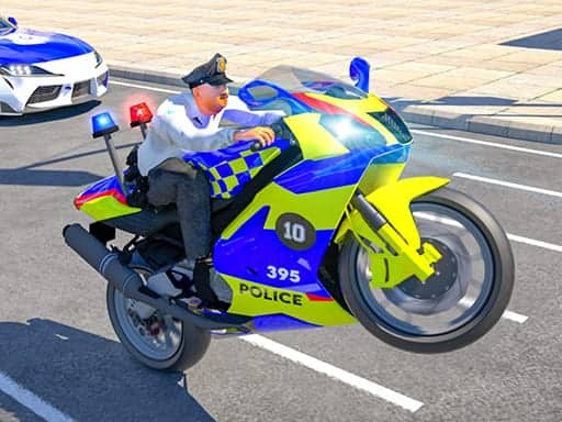 Screenshot van Police Bike Stunt Race Game