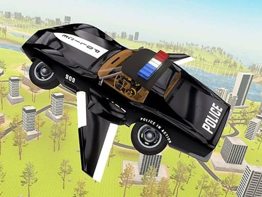 Screenshot van Flying Car Game Police Games