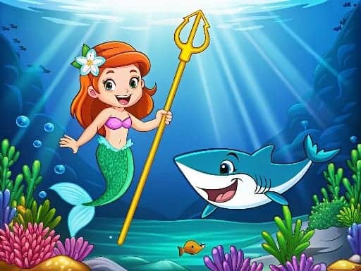 Screenshot van Princess vs Shark