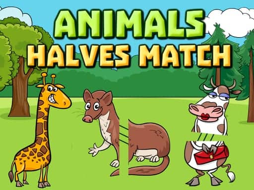Screenshot van Animals Halves Match