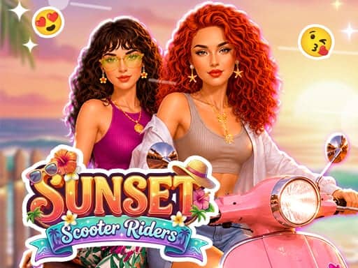 Screenshot van Besties Sunset Scooter Rider