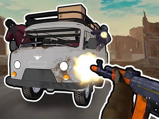 Screenshot van Road Chase. Shooter Realistic Guns