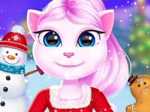 Screenshot van Cat Girl Christmas Decor Game