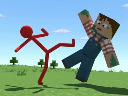 Screenshot van Red Stickman vs Craftmans