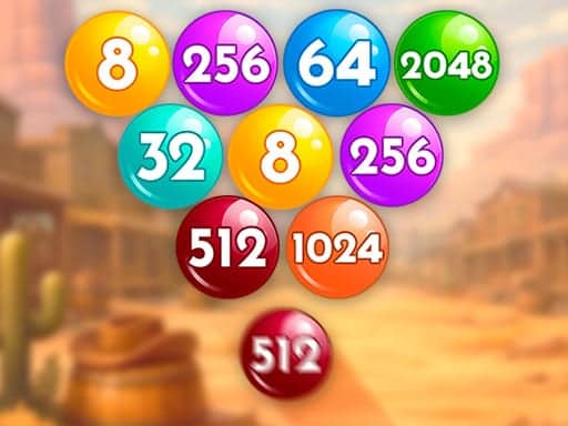 Screenshot van Number Bubble Shooter Wild West
