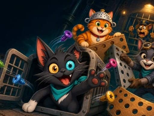 Screenshot van Screwloose Cats: Tail Rescue