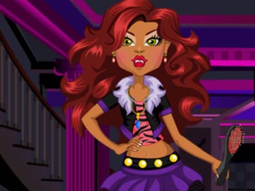 Screenshot van Clawdeen Wolf flirting Dressup