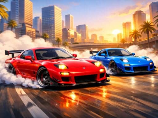 Screenshot van Two RX7 Drifters