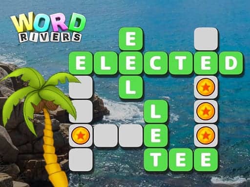 Screenshot van Word Rivers